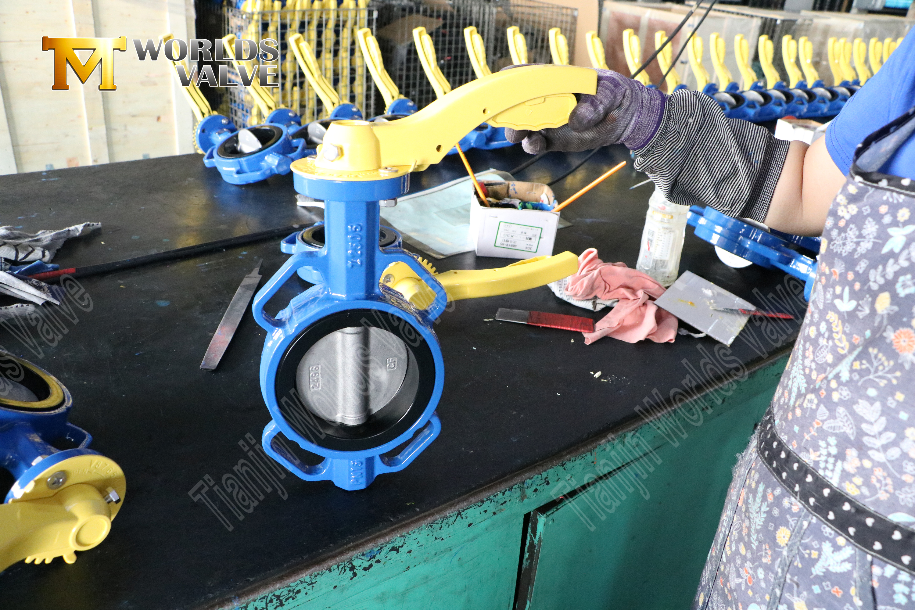 Wafer Type Butterfly Valve with CE Certified Wafer type Ductile Iron valve body hard back seat butterfly valves