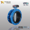 Double Flanged butterfly valve with DI disc and vulcanized rubber seat-corrosion-resistant flow control-Tianjin Worlds Valve