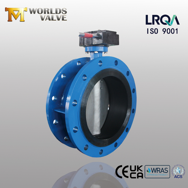 Double Flanged butterfly valve with DI disc and vulcanized rubber seat-corrosion-resistant flow control-Tianjin Worlds Valve