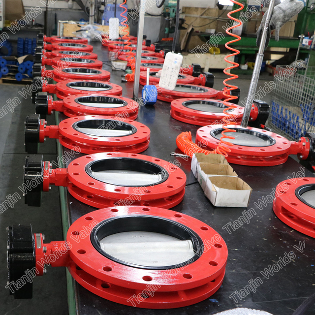 Concentric Line Vulcanized Bonded Seat Butterfly Valve Fbe Double Flange U Section