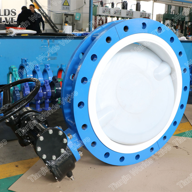 Big size PFA liner disc Butterfly Valve Split Body