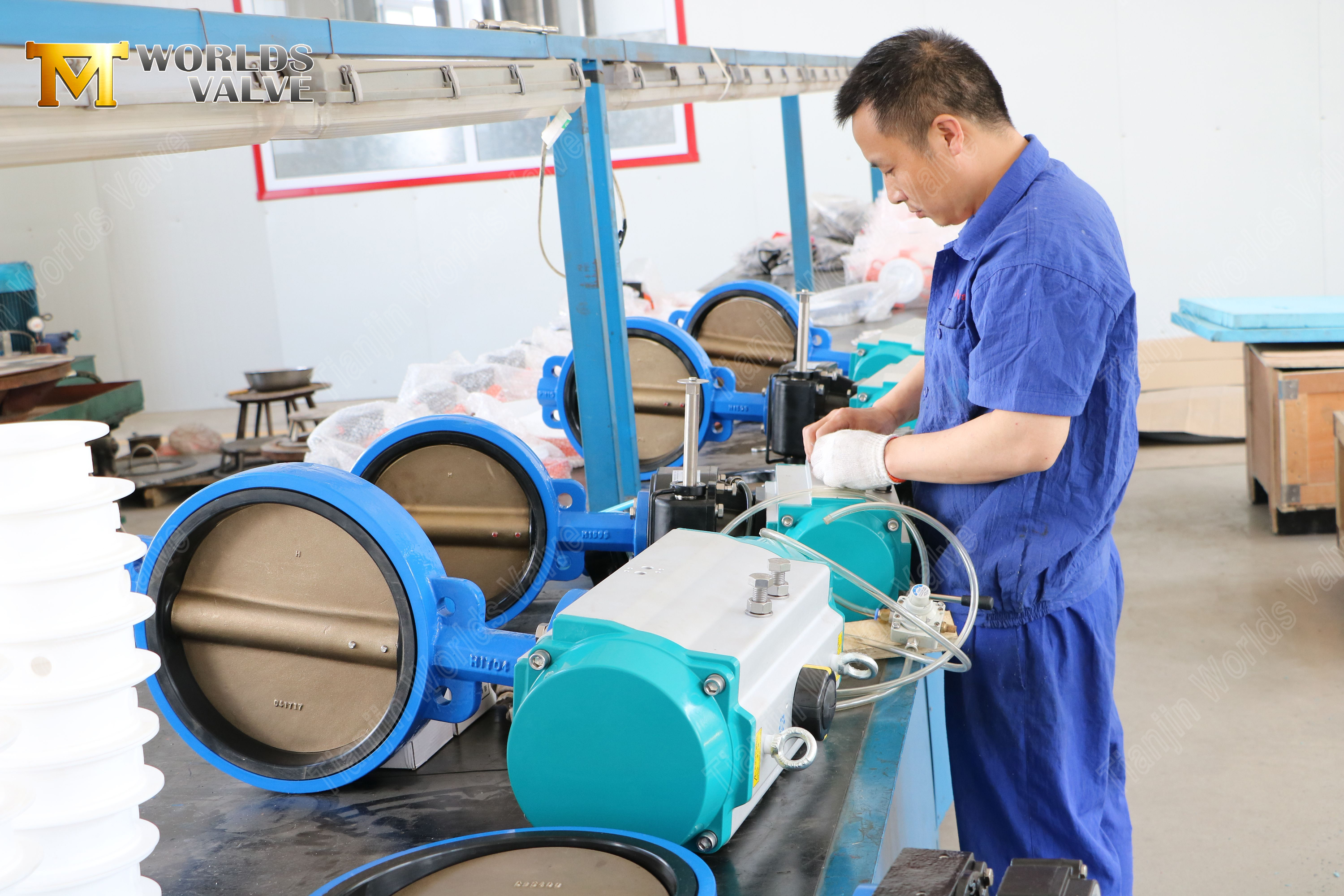 Pneumatic Wafer Butterfly Valve with C95400 Bronze Disc & Limit Switch Compact Size OEM Supplier (8)