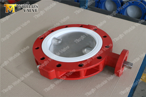 Split Body PTFE Lined Seat Butterfly Valve with Stainless Steel Disc-China OEM Butterfly Valve Supplier Tianjin Worlds Valve