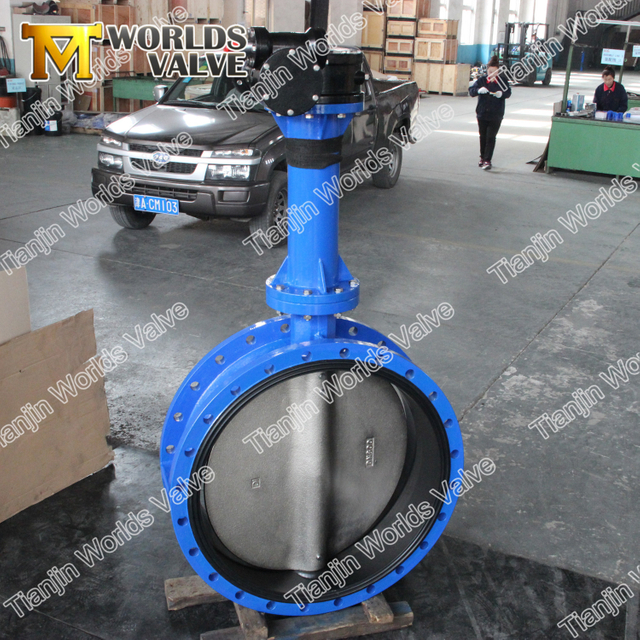 Double flanged butterfly valve with long stem EN593 ISO5752