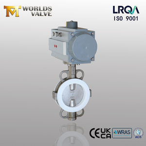 Split Body PTFE Lined SS Butterfly Valve with Pneumatic Actuation | Superior Corrosion Resistance & Maintenance Efficiency