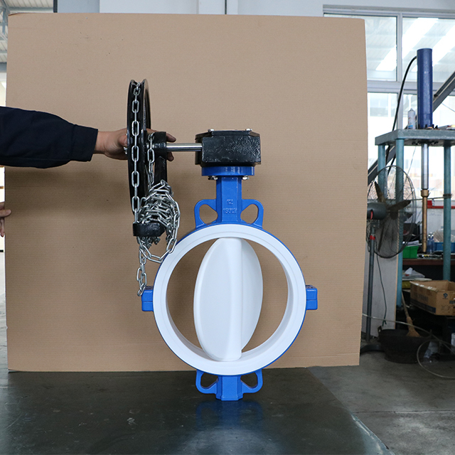 Wafer Type Split Body Butterfly Valve with PTFE Lined Disc And Seat from China OEM Valve Manufacturer-Tianjin Worlds Valve