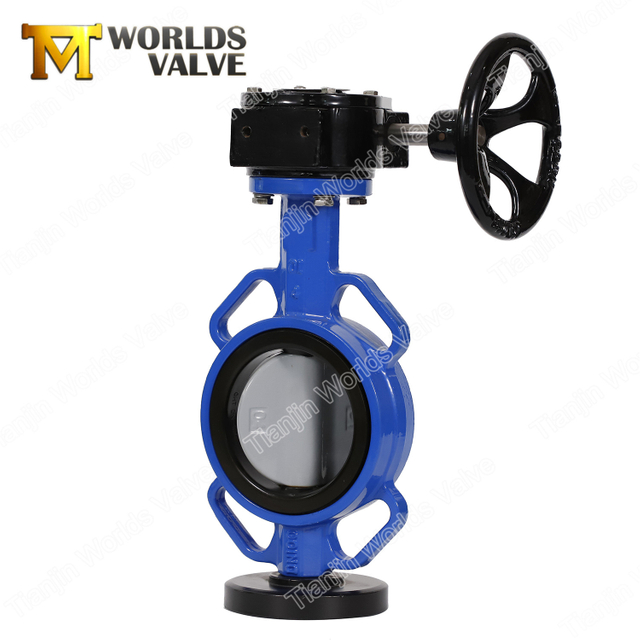 Rilsan Nylon 11 Coated Disc Cast Iron Wafer Butterfly Valve 