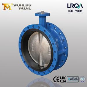 18" Double Flanged Butterfly Valve with Super Duplex Disc and Vulcanized Rubber Seat | ISO 5211 Top Flange