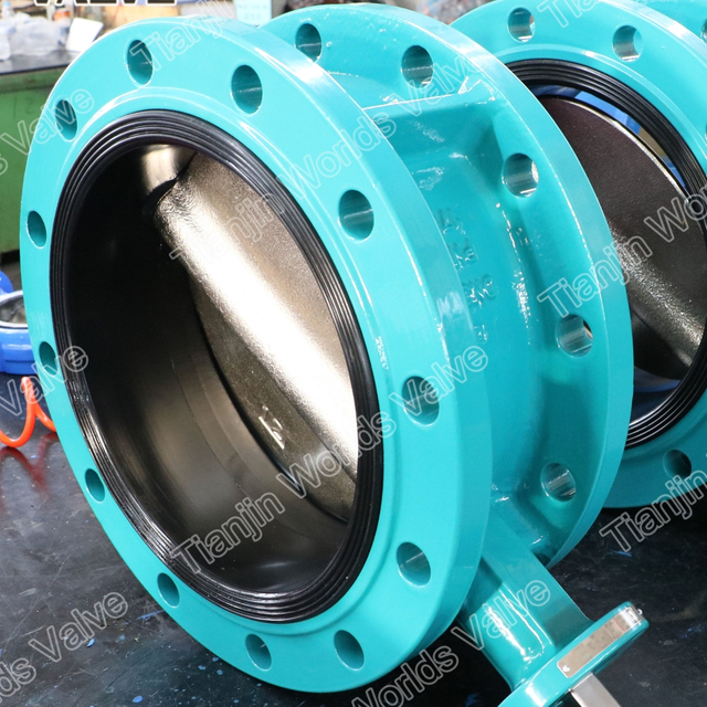 Worm Gear Double Flanged Butterfly Valves with Ce ISO Wras Acs Approved in Tianjin China