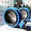 double flanged butterfly valve with vulcanized seat and SS disc offered by China Valve Factory-Tianjin Worlds Valve Co.,Ltd.