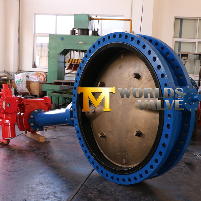 Gear Operated Cast Iron Di Double Flanged Butterfly Valve with C954 Disc Extension Stem