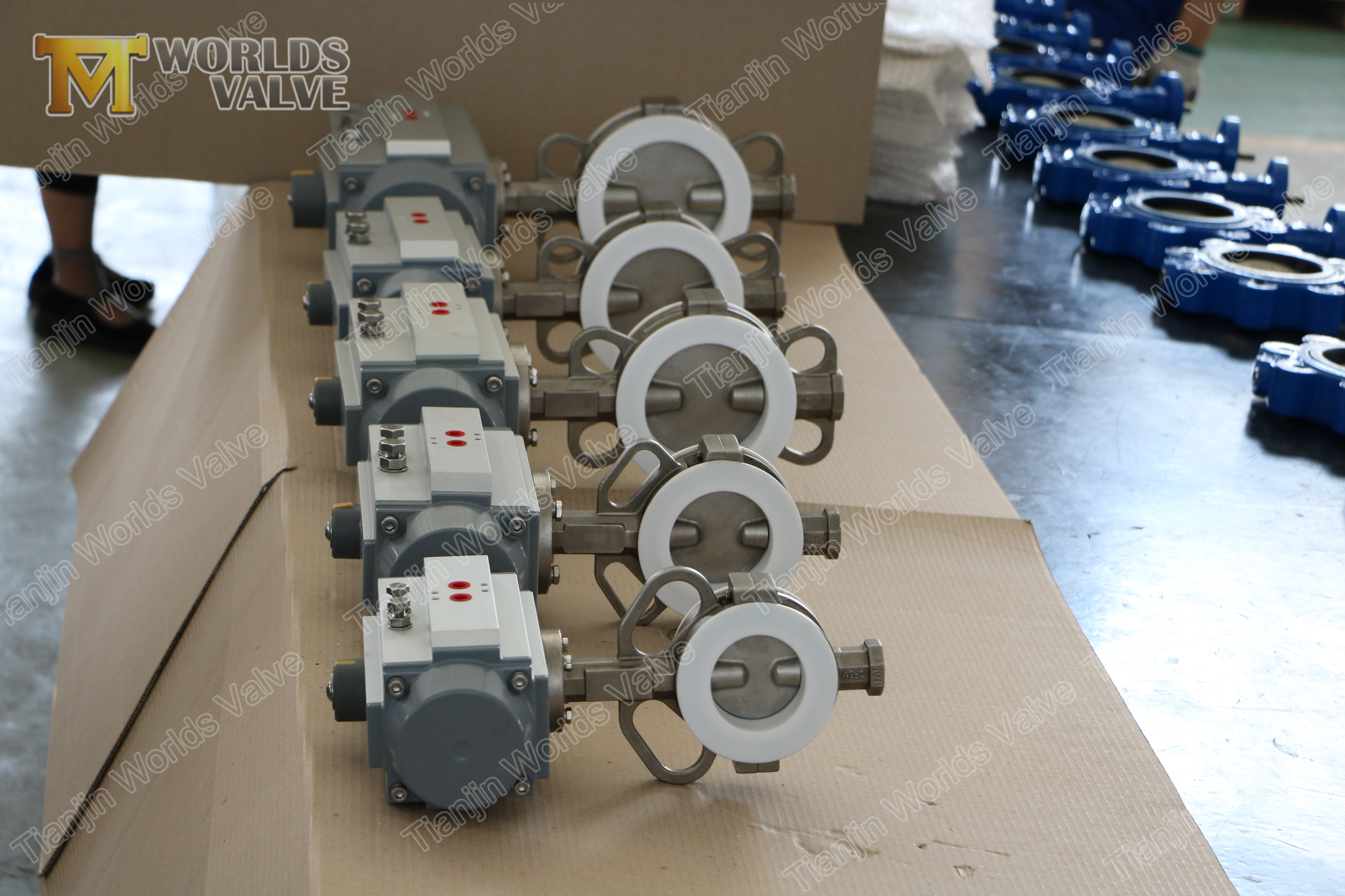 5 penumatic PTFE coated BUTTERFLY VALVE,stainless steel disc