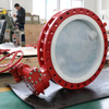 Full PFA Lined Wafer LUG Double Flange U-section Butterfly Valve