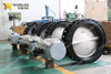 Double Flanged Butterfly Valves with double acting Pneumatic Actuator