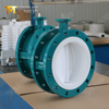 DN600 Two-Piece Flanged PTFE Butterfly Valve with WCB Body & Gear Operated