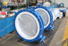 Concentric Double flanged Type PFA lining disc Butterfly Valves 