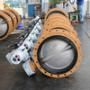 Electric Actuator double flanged butterfly valve with DI disc and vulcanized rubber seat produced by Tianjin Worlds Valve
