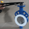 PTFE Lined wafer type butterfly valve with Hand Lever OP offered by China OEM Valve Supplier-Tianjin Worlds Valve Co., Ltd.