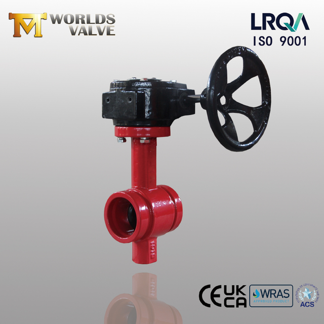 Certified Grooved Butterfly Valve with Gearbox | Worlds Valve OEM Manufacturer