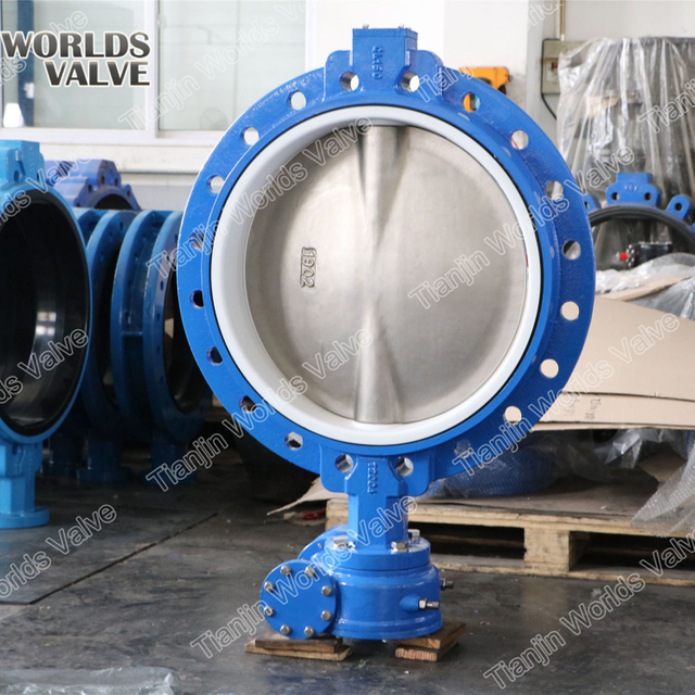 One Piece Body PTFE Seat Cast Bronze Butterfly Valve with Gearbox and Handwheel