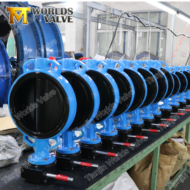 EPDM Rubber Coated Disc Butterfly Valve with Square Stem/Stem with Key/Double D Stem Head