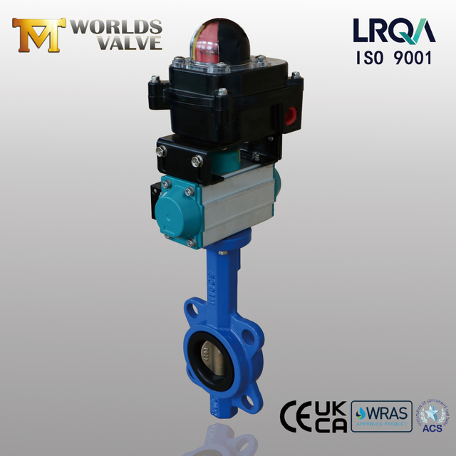 Pneumatic Wafer Butterfly Valve with C95400 Bronze Disc & Limit Switch | Compact Size | OEM Supplier China-Tianjin Worlds Valve Co.,Ltd.