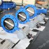 Double flanged U-section butterfly valves with Limit switch pneumatic actuator 