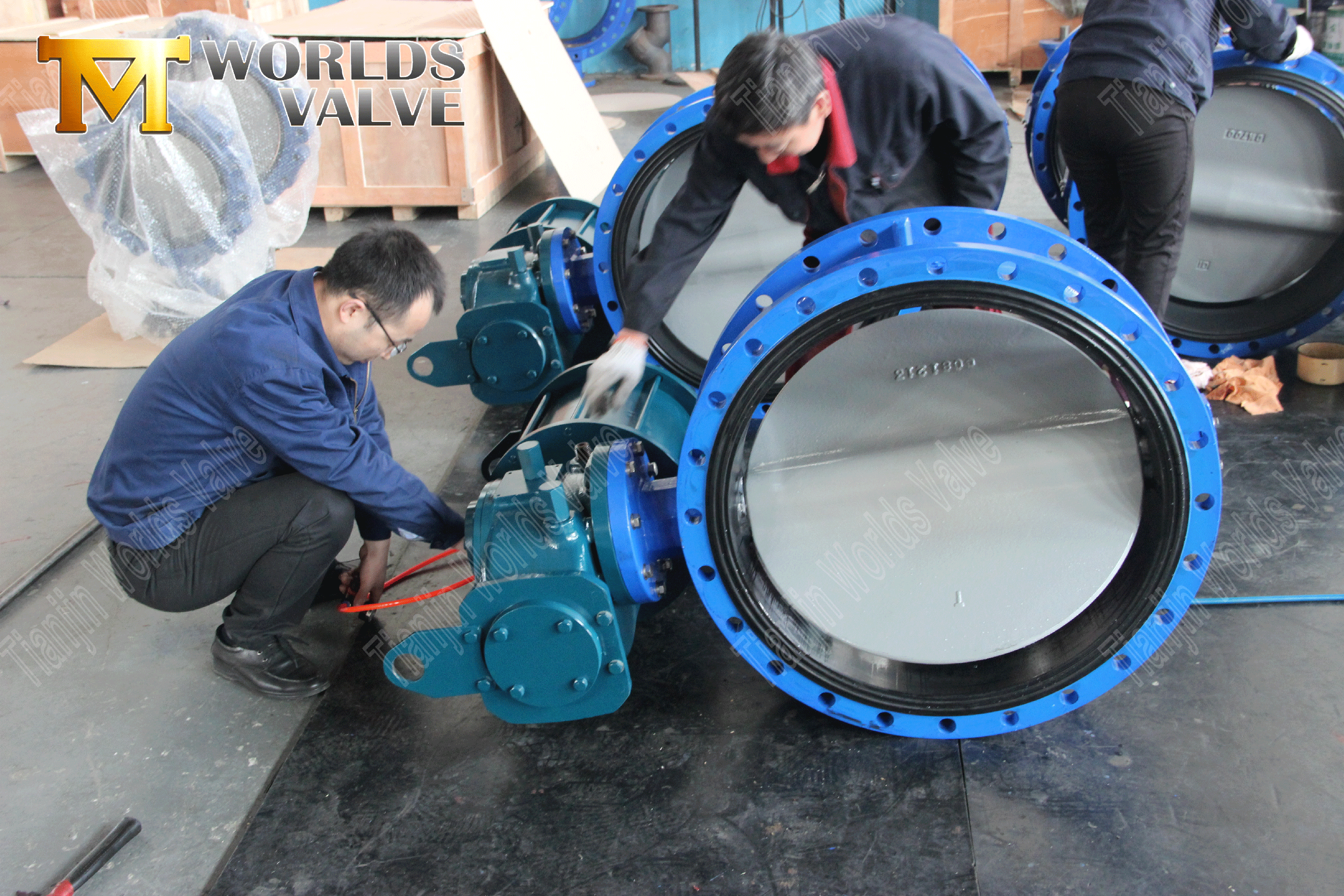 flanged Butterfly Valve factory-pneumatic operated butterfly valve with Ductile Iron disc (6)