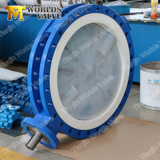 PTFE Lined Split Body Butterfly Valves-Manufacturer of Butterfly Valves from China-Tianjin Worlds Valve Co.,Ltd.