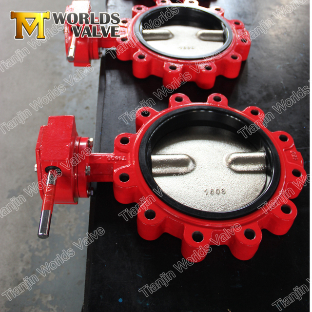 PN10 PN16 JIS5K JIS10K Class125 Class 150 Lug Butterfly Valve with Two Pieces Shaft