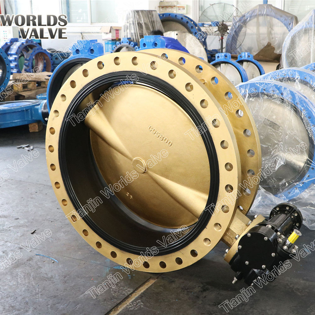 Aluminum Bronze Double Flange Butterfly Valve For Sea water