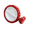 PTFE Lining flanges connection Butterfly Valve with Two Pieces Body