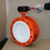 PTFE Coated Double Flange Butterfly Valve Two Pieces Body,API609/EN558 Series 13,PN10 PN16 CLASS 150,JIS 10K,CE ISO9001,Ductile Iron Body,PTFE Disc And Seat,high Performance