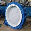 Free Shaft Gearbox PFA Lined Butterfly Valve for Chemical Storage Equipment