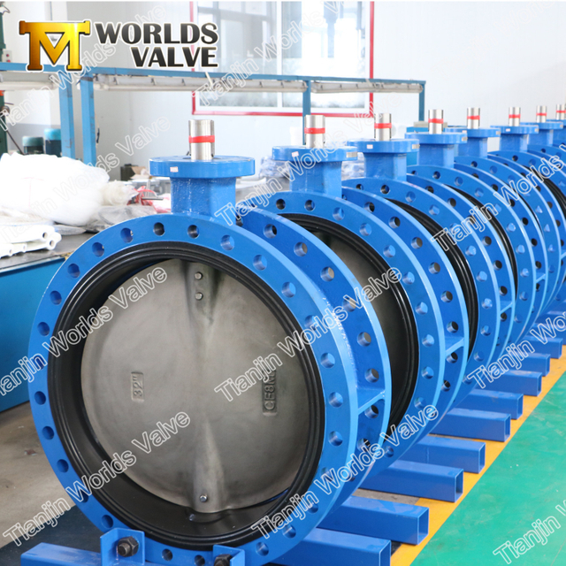  Awwa C504 Double Flange Butterfly Valve Awwac207 Flanged Connection with Gearbox Operator 