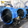 Centre Sealing Double Flanged Butterfly Valve with Full Rubber Coated Disc