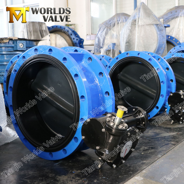 Centre Sealing Double Flanged Butterfly Valve with Full Rubber Coated Disc