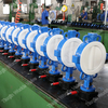 Wafer flanged PTFE lining Butterfly Valve 