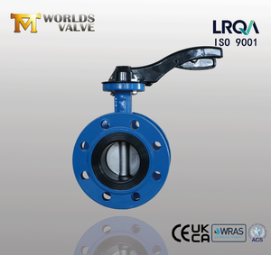 Concentric Vulcanized Seat Butterfly Valve with Aluminium Hand Lever produced by China OEM Factory-Tianjin Worlds Valve