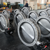 Low pressure drop industrial butterfly valve with Gear Operated produced by China Valve Factory-Tianjin Worlds Valve Co.,Ltd.