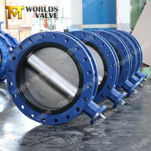 Water Double Flanged U-section Butterfly Valves PN10 PN16 