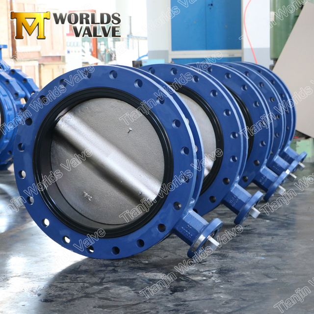 Water Double Flanged U-section Butterfly Valves PN10 PN16 