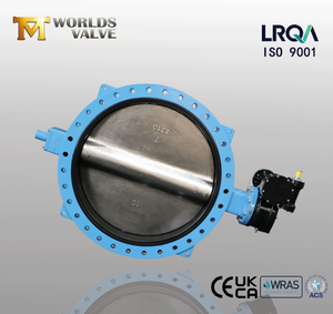 Concentric Double Flanged Butterfly Valve with Gear Operator offered by China Valve supplier-Tianjin Worlds Valve Co.,Ltd.