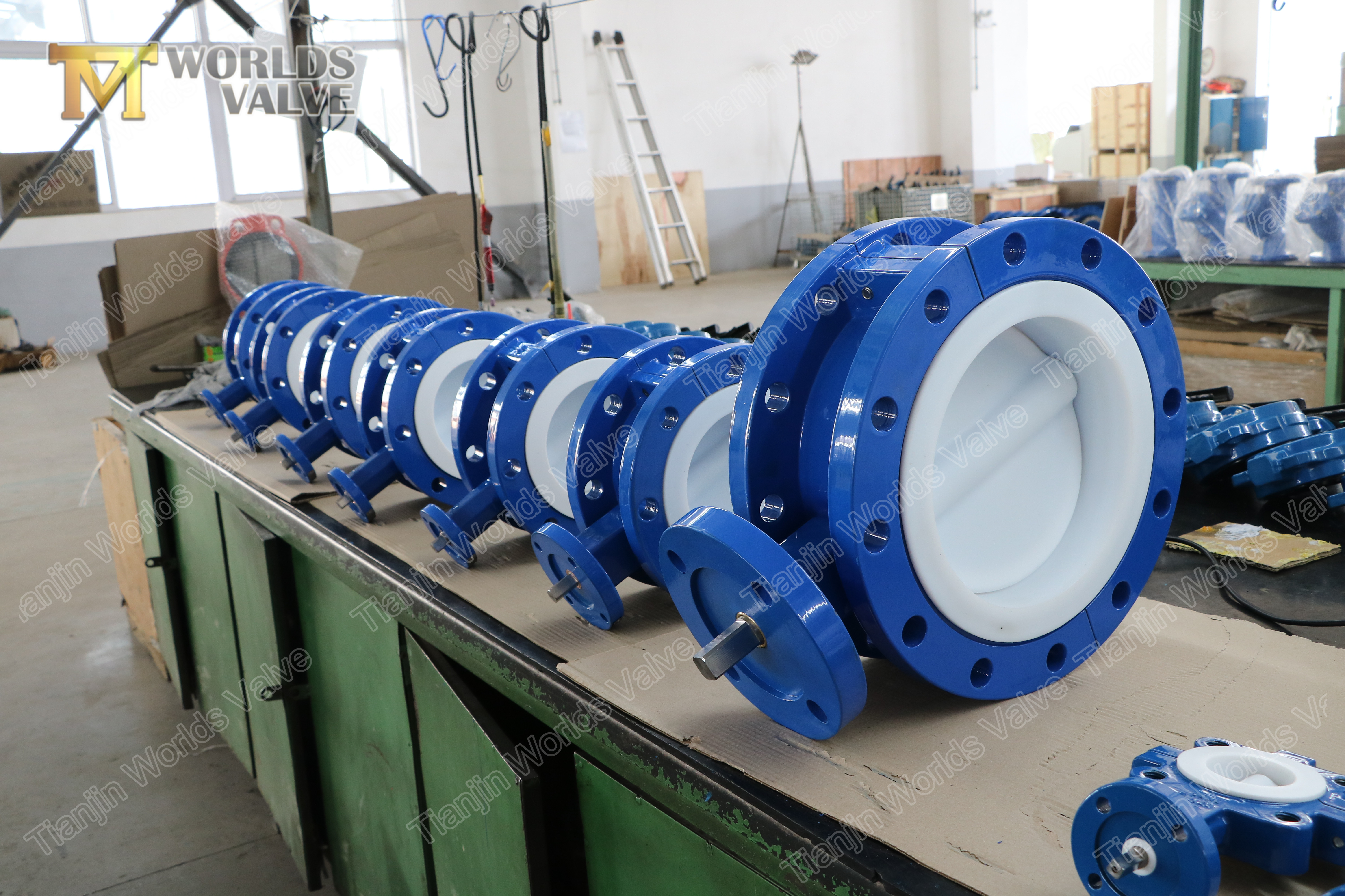 2 Full PTFE lining flangedbutterfly valve