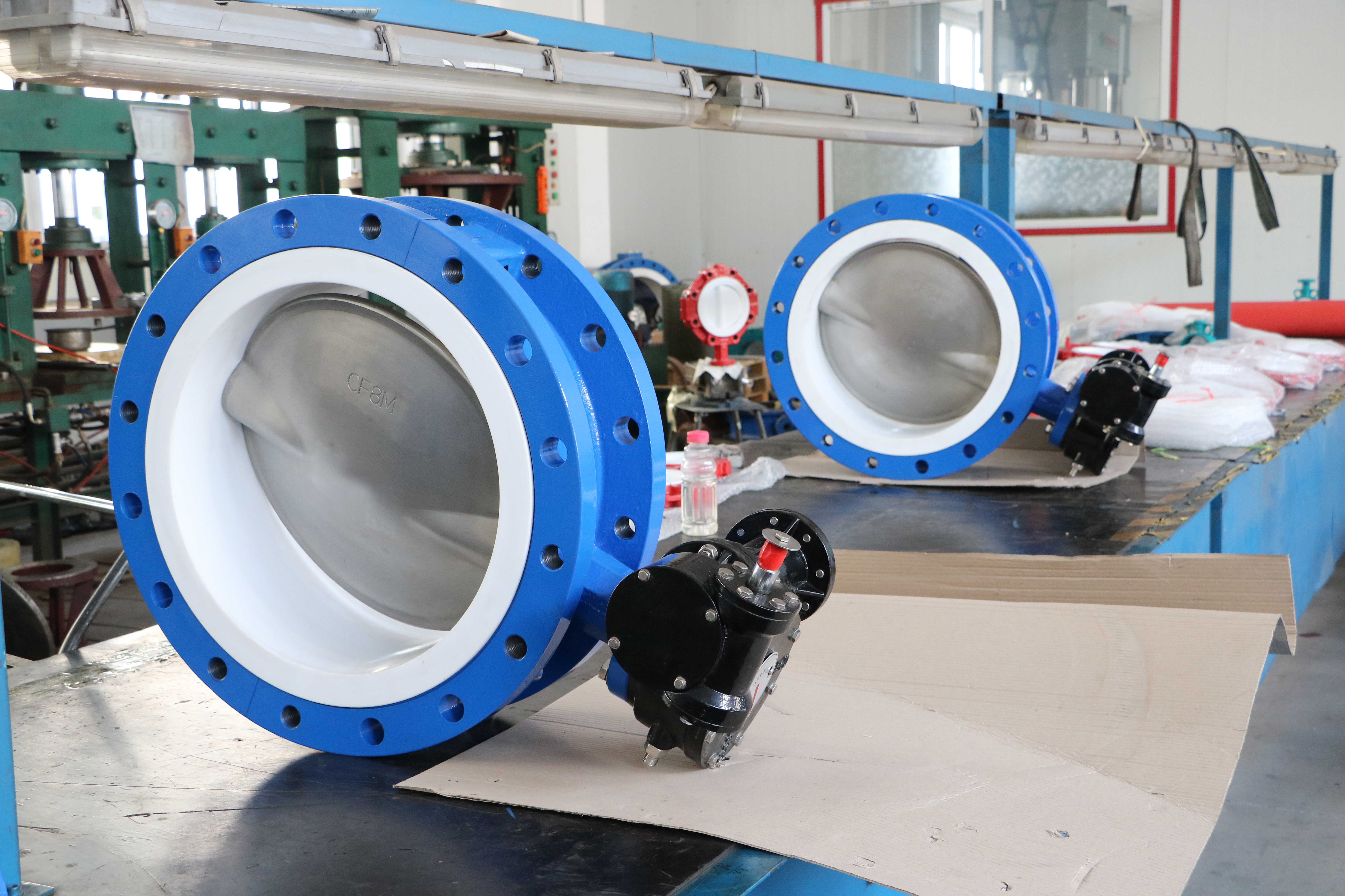 1 Full PTFE lined double flange butterfly valve