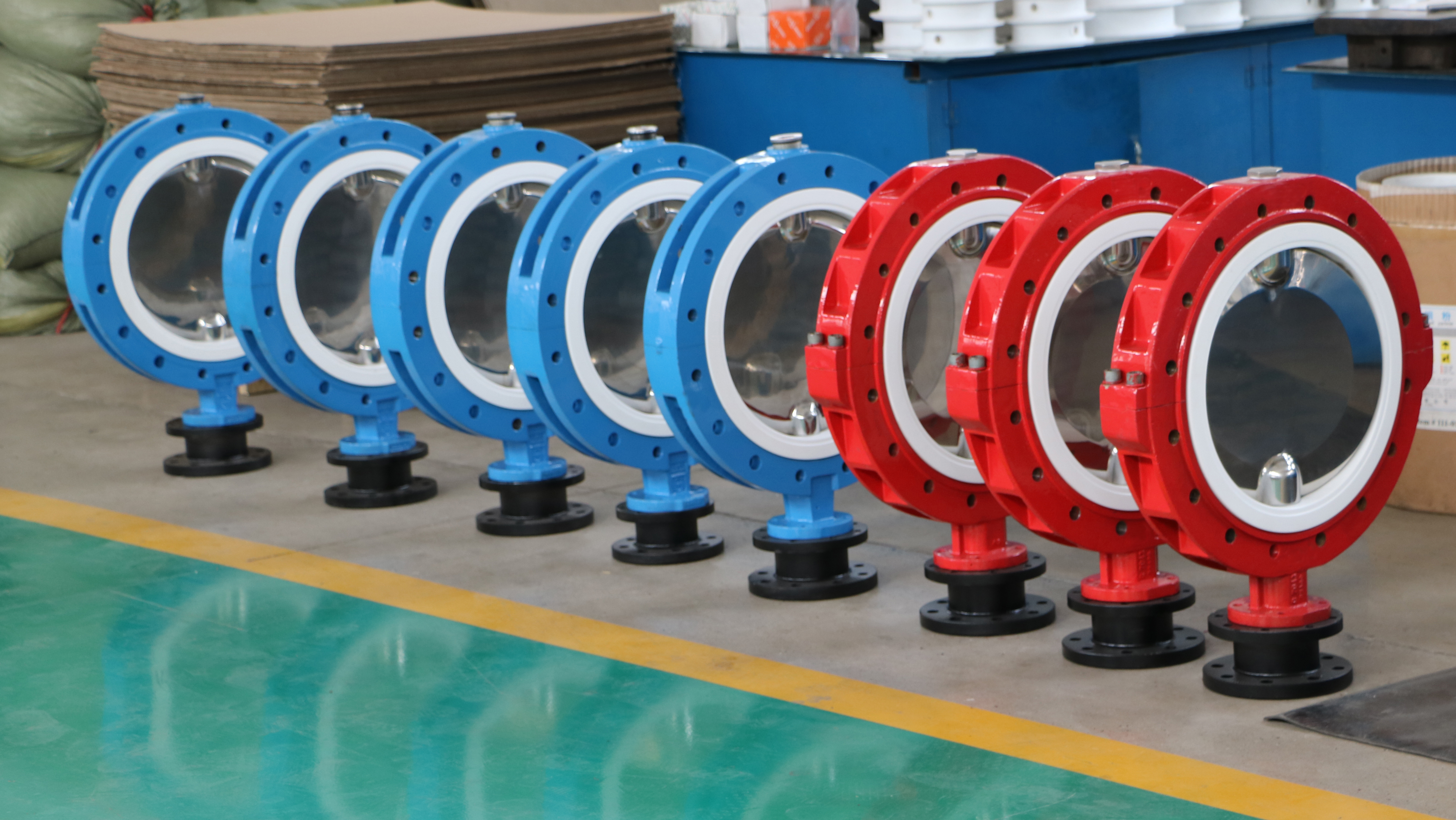 2 polished disc PTFE coated full lug butterfly valve