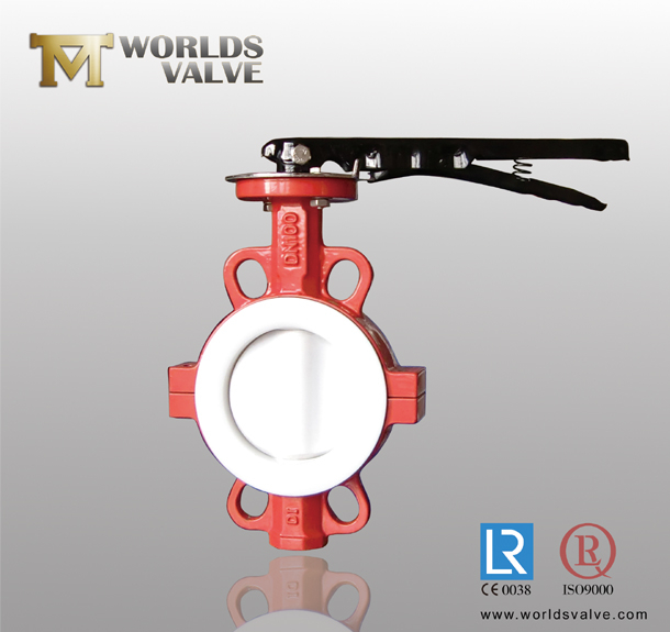 PTFE Split body Wafer Butterfly Valve for Chemical Industry