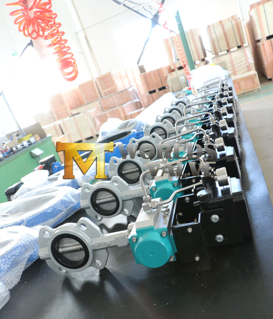 Stainless Steel Wafer Butterfly Valve With Pneumatic Actuators