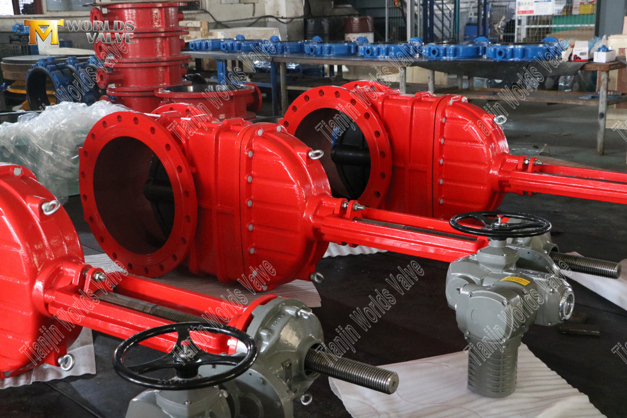 DN600 Rising stem Ductile Iron Gate Valve with Electric Actuator-2