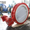 PFA Coated Lining Double Flanged Butterfly Valves Class150 Class 125